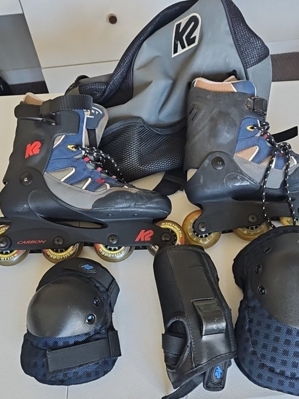 K2 Ascent Inline Skates w/K2 branded Inline Skate Bag + Protective Gear | Size:9